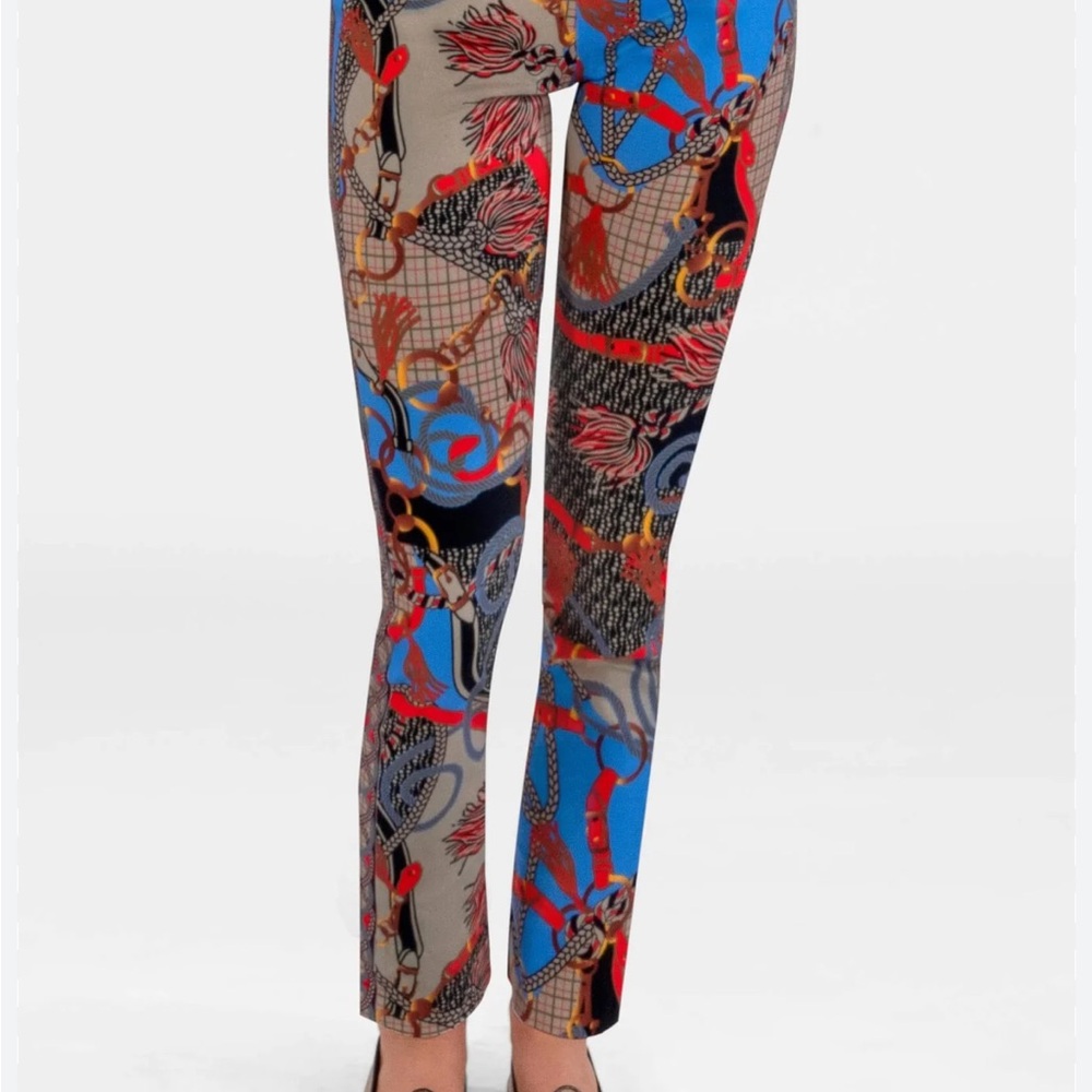 Gretchen Scott Designs Vibrant Red and Blue Cropped Pants